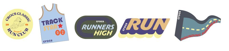 Crocs Charms, Crocs Run Club - 5 stk.